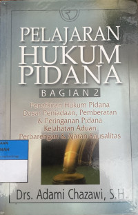 Image of Pelajaran Hukum Pidana Bagian 2